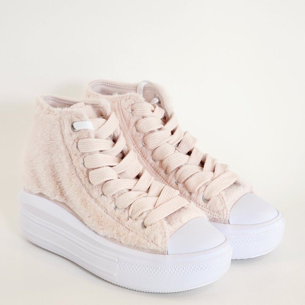 Converse CTAS Move Hi Faux Fur Women's Platform Sneakers A13383C NWT